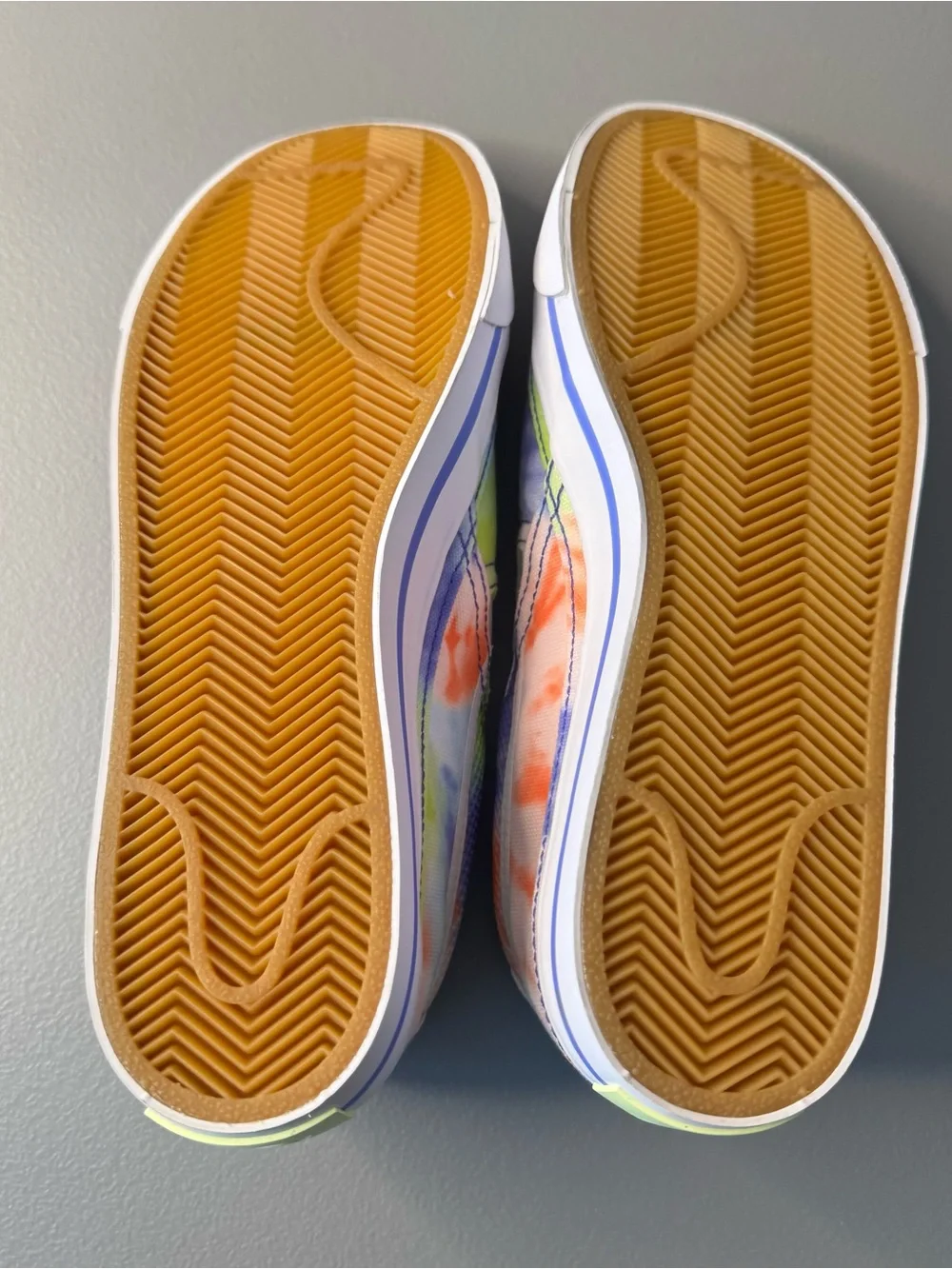 Nike Women's Slip-On Tie-Dye Sneakers - Purple, Green & Orange Size 8